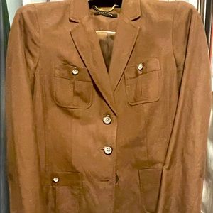 Talbot linen/rayon lined brown suited jacket